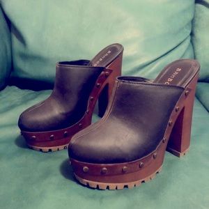 Bamboo platforms. Size 6 only worn once